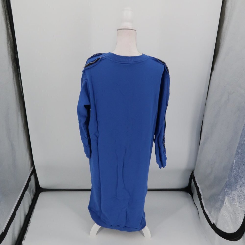 Tov Holy Blue Sweatshirt Dress w Zipper Detail Size 42-Oversized Large  NWT - Picture 9 of 16